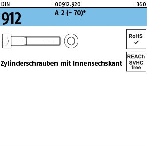 Reyher DIN 912 A 2 - 70 Zylinderschrauben mit Innensechskant Produktbild img1 L