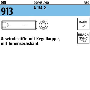 Reyher DIN 913 A 1/A 2 Gewindestifte mit Kegelkuppe, mit Innensechskant Produktbild img1 L