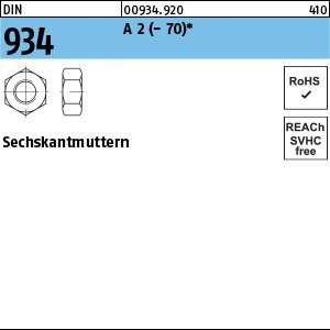 Reyher DIN 934 A 2 - 70 Sechskantmuttern Produktbild img1 L