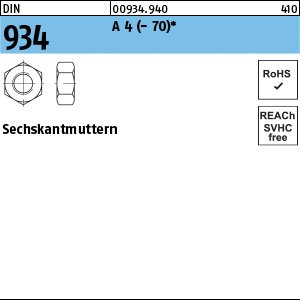 Reyher DIN 934 A 4 - 70 Sechskantmuttern Produktbild img1 L