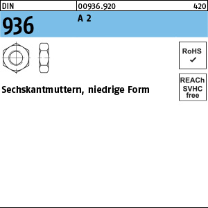 DIN 936 A 2 M 10 A 2 VE=S Produktbild img1 L