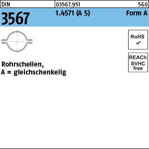 Reyher DIN 3567 1.4571 (A5) Form A Rohrschellen, gleichschenkelig Produktbild img1 L