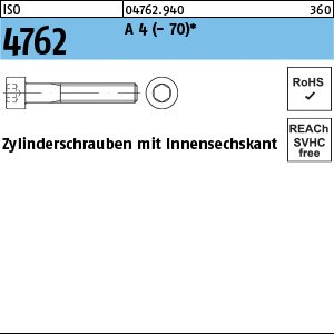 Reyher ISO 4762 A 4 - 70 Zylinderschrauben mit Innensechskant Produktbild img1 L