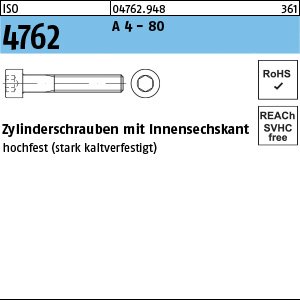 Reyher ISO 4762 A 4 - 80 Zylinderschrauben mit Innensechskant, Produktbild img1 L