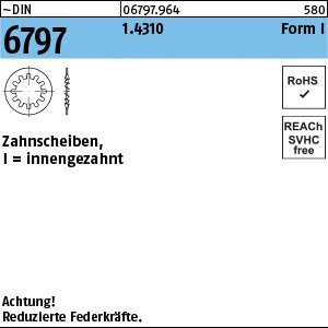 Reyher ~DIN 6797 1.4310 Form I Zahnscheiben, innengezahnt Produktbild img1 L