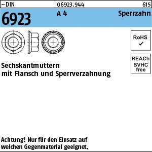 Reyher ~DIN 6923 A 4 Sperrzahn Sechskantmuttern mit Flansch und Sperrverzahnung Produktbild img1 L