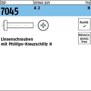 Reyher ISO 7045 A 2 H Linsenschrauben mit Phillips-Kreuzschlitz H Produktbild img1 L