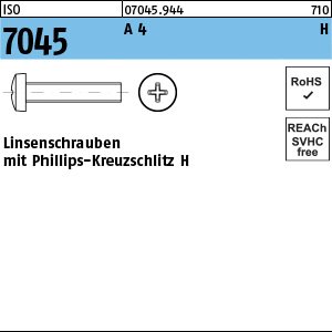 Reyher ISO 7045 A 4 H Linsenschrauben mit Phillips-Kreuzschlitz H Produktbild img1 L