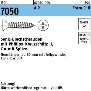 ISO 7050 A 2 2,2 x 16 -C-H A 2 VE=S Produktbild img1 L