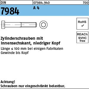 DIN 7984 A 4 M 4 x 16 A 4 VE=S Produktbild img1 L