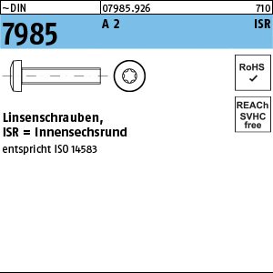 Reyher ~DIN 7985 A 2 ISR Linsenschrauben mit Innensechsrund Produktbild img1 L