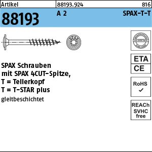Artikel 88193 A 2 SPAX-T-T SPAX Schrauben, mit Spitze, Tellerkopf Produktbild img1 L