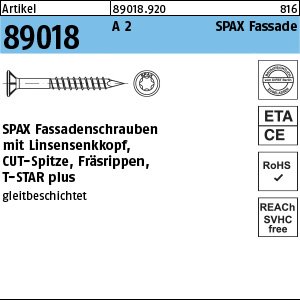 ART 89018 SPAX-S A 2 5 x 70/42 -T LISEKO, m.Fräsrip u. CUT-Spitze VE=S Produktbild img1 L