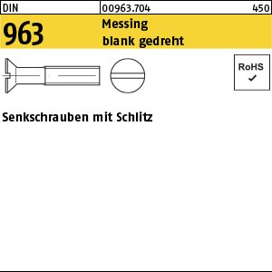 Reyher DIN 963 Messing blank gedreht Senkschrauben mit Schlitz Produktbild img1 L
