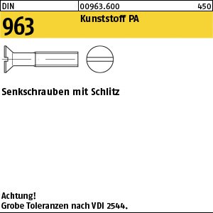 Reyher DIN 963 Kunststoff PA Senkschrauben mit Schlitz Produktbild img1 L