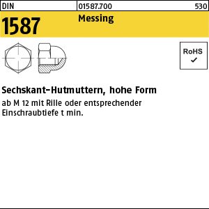 Reyher DIN 1587 Messing Sechskant-Hutmuttern, hohe Form Produktbild img1 L