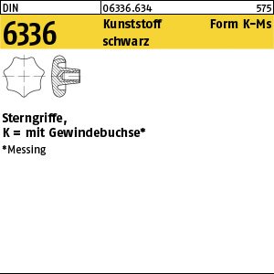 DIN 6336 Kunstst. schwarz K 32 M 6 Gewindebuchse Messing KU-MS VE=S Produktbild img1 L