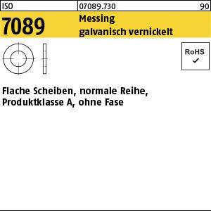 ISO 7089 Messing 3 ( 3,2 x 7 x 0,5) vernickelt Ms Ni VE=S Produktbild img1 L