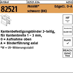 Reyher ART 82521 Befestigungsbinder m. Edgeclip PA66W schwarz 4,6 x 200 VE=S Produktbild img1 L