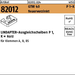 Reyher Artikel 82012 GTW 40 P 1-K feuerverzinkt LINDAPTER-Ausgleichsscheiben P 1, kurz Produktbild img1 L