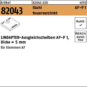 Reyher Artikel 82043 Stahl AF-P 1 feuerverzinkt LINDAPTER-Ausgleichsscheiben AF-P 1, Dicke = 5 mm Produktbild img1 L