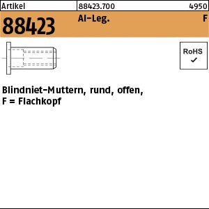Reyher Artikel 88423 Al-Leg. F Blindniet-Muttern, rund, offen, Flachkopf Produktbild img1 L