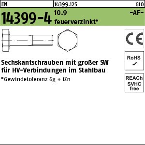 EN 14399 -4 10.9 M 24 x 170 Sechskantschrauben, tZn, K1,-AF- tZn VE=S Produktbild img1 L