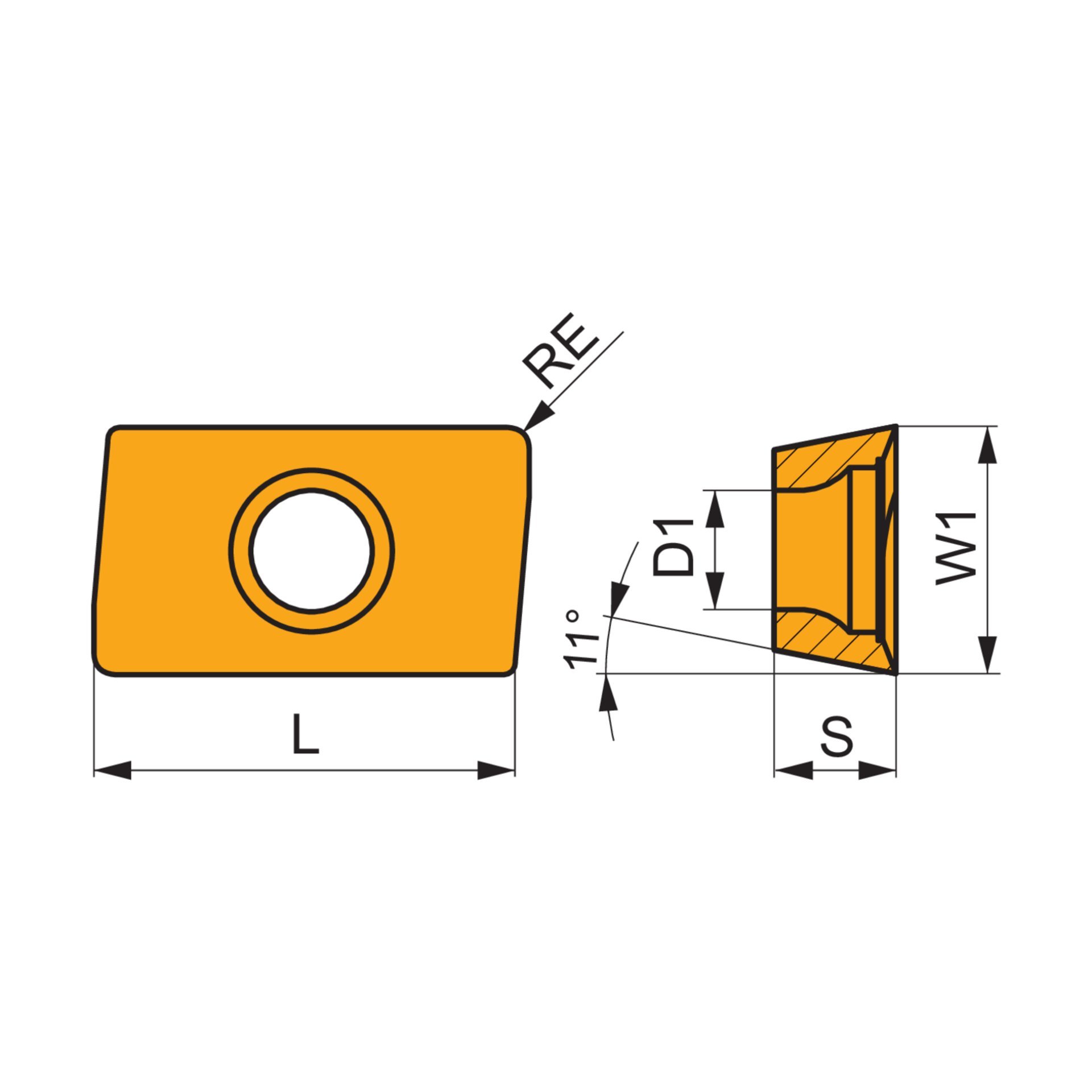 Dormer Pramet Fräswendeschneidplatte - Eckfräsen APET 160408FR-FA:HF7 Produktbild img2 L