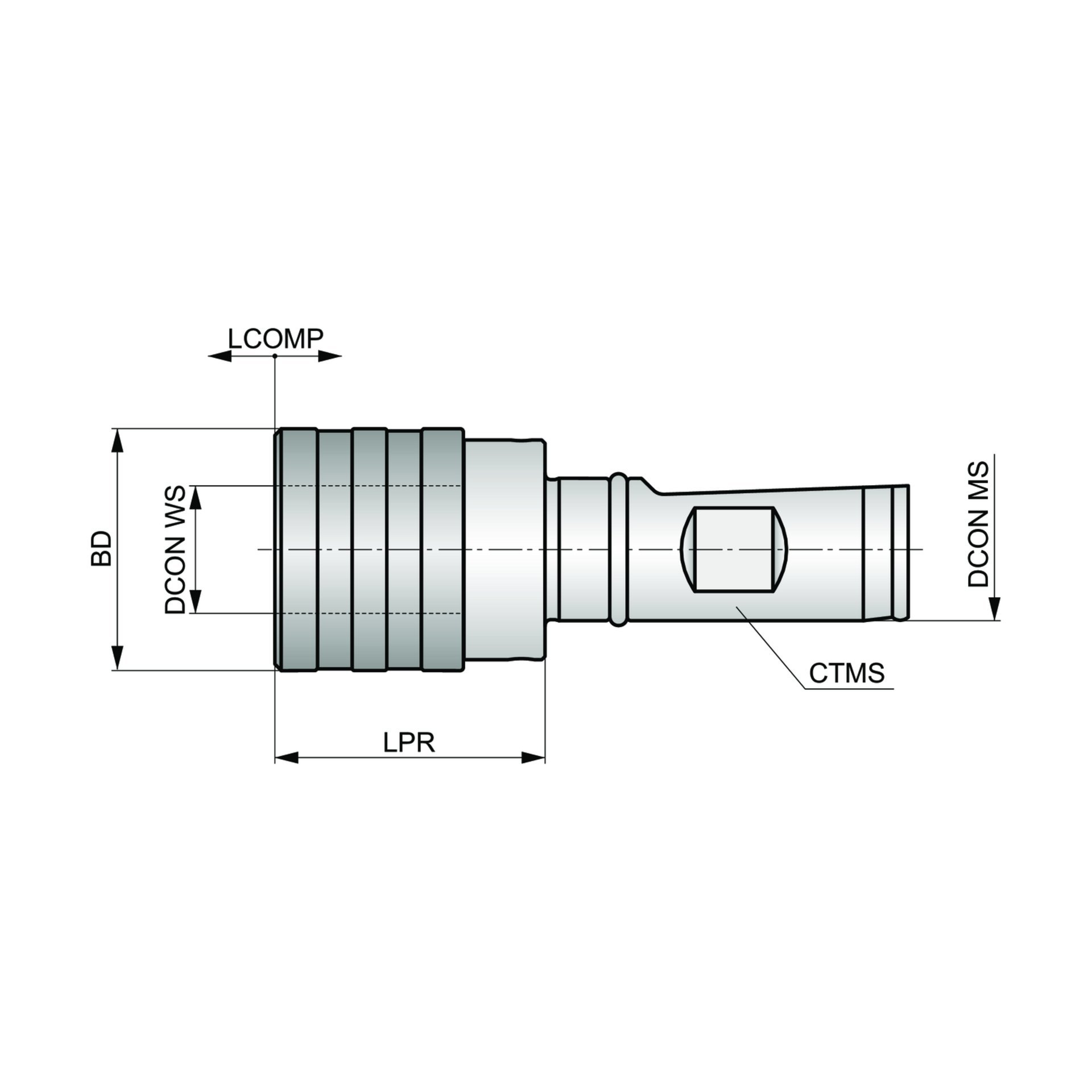 Dormer Pramet Aufnahme mit Wedonschaft - Gewindeschneid-Schnellwechselfutter mit Längenausgleich AW-QTCC Produktbild img2 L