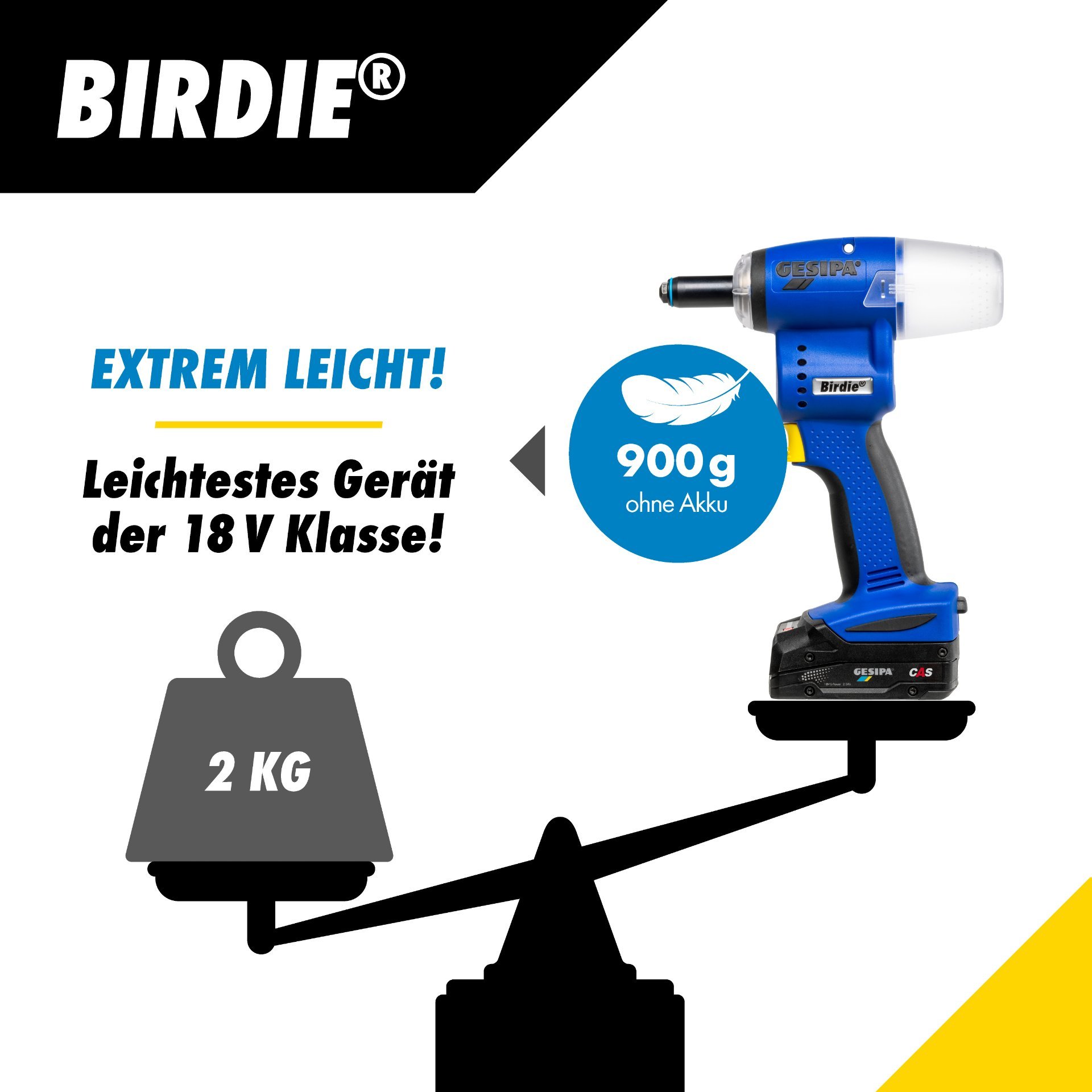 Gesipa Birdie mit 2x Akku 2,0 Ah und 1x Ladegerät in L-Boxx Produktbild img24 L