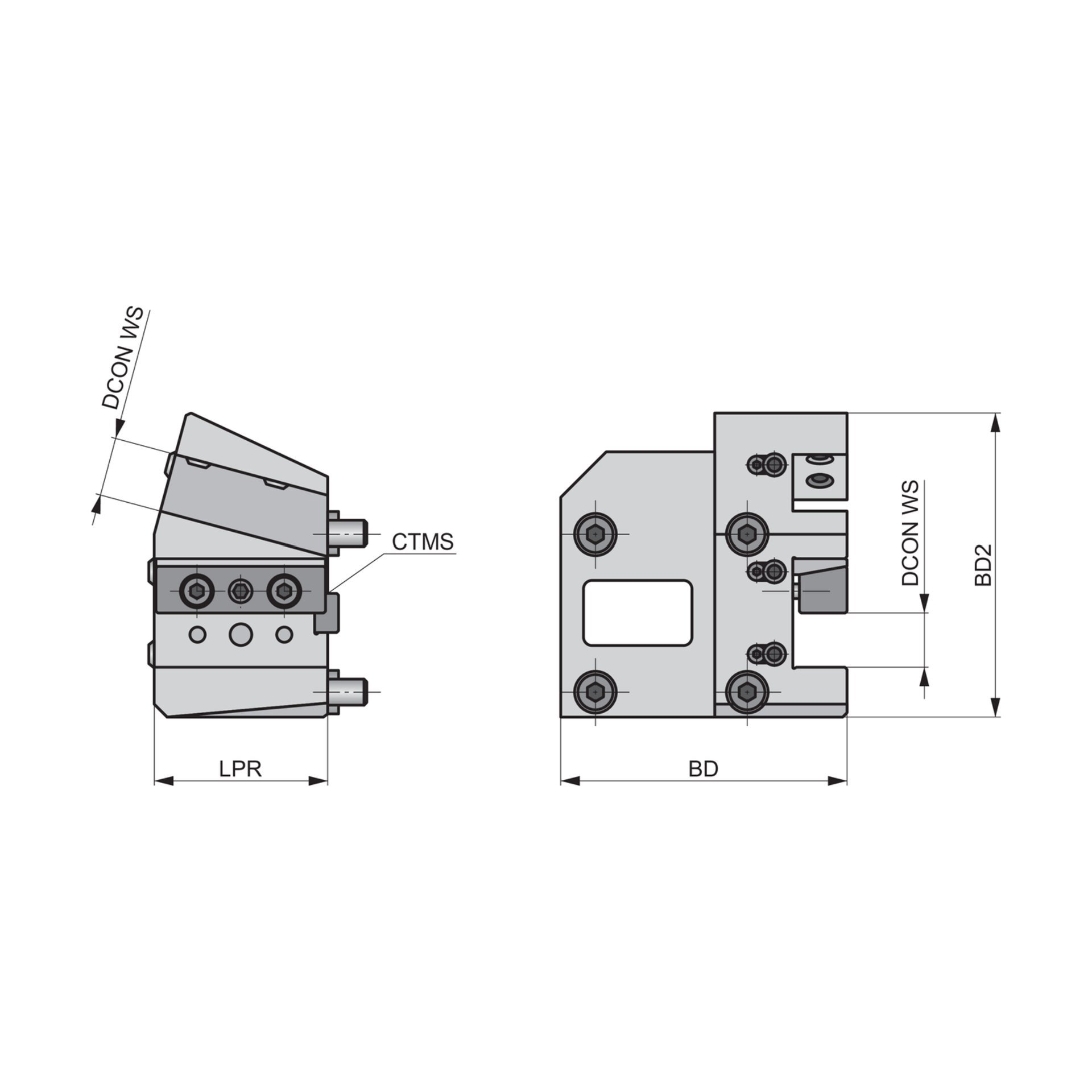Dormer Pramet HAAS BMT 65 - Werkzeughalter mit Vierkant-Mehrfachaufnahme BMT.65-B2A15.25.081 Produktbild img2 L