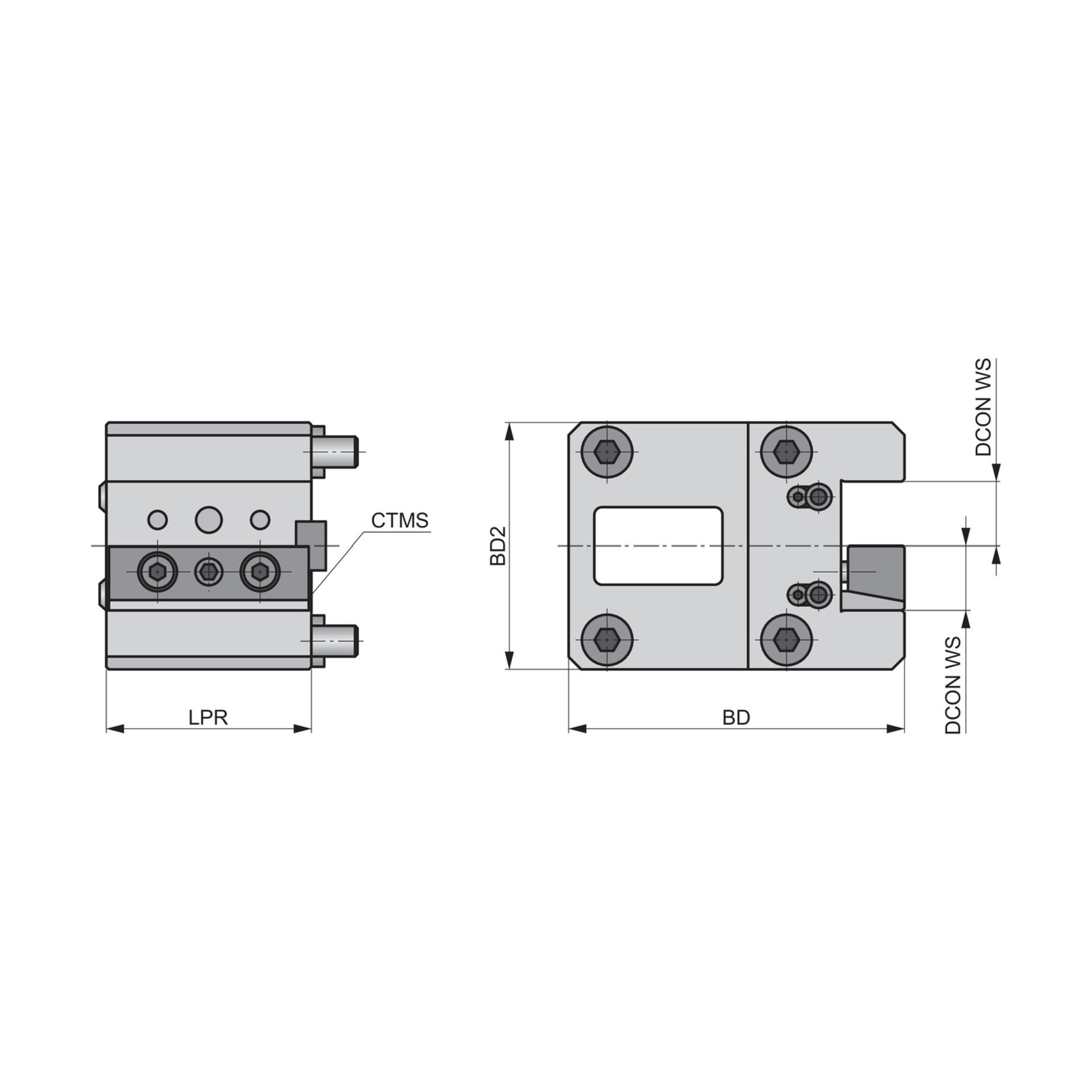 Dormer Pramet HAAS BMT 65 - Werkzeughalter mit Vierkant-Längsaufnahme doppelt BMT.65-B.25.081 Produktbild img2 L