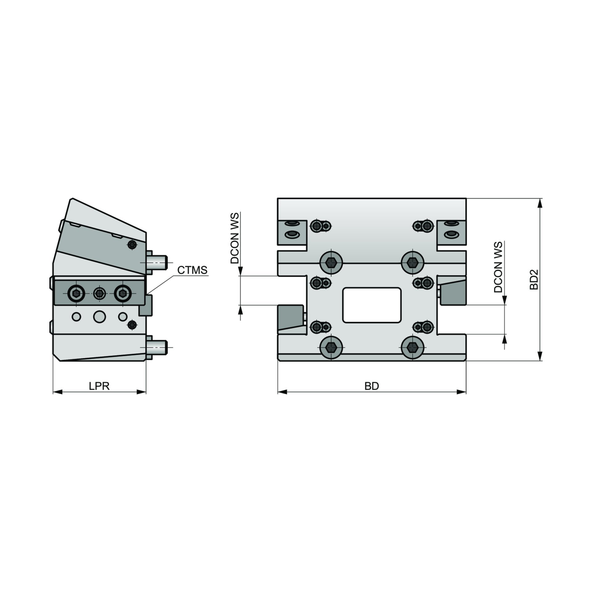 Dormer Pramet HAAS BMT 65 - Werkzeughalter mit Vierkant-Mehrfachaufnahme BMT.65-D2A15.25.081 Produktbild img2 L