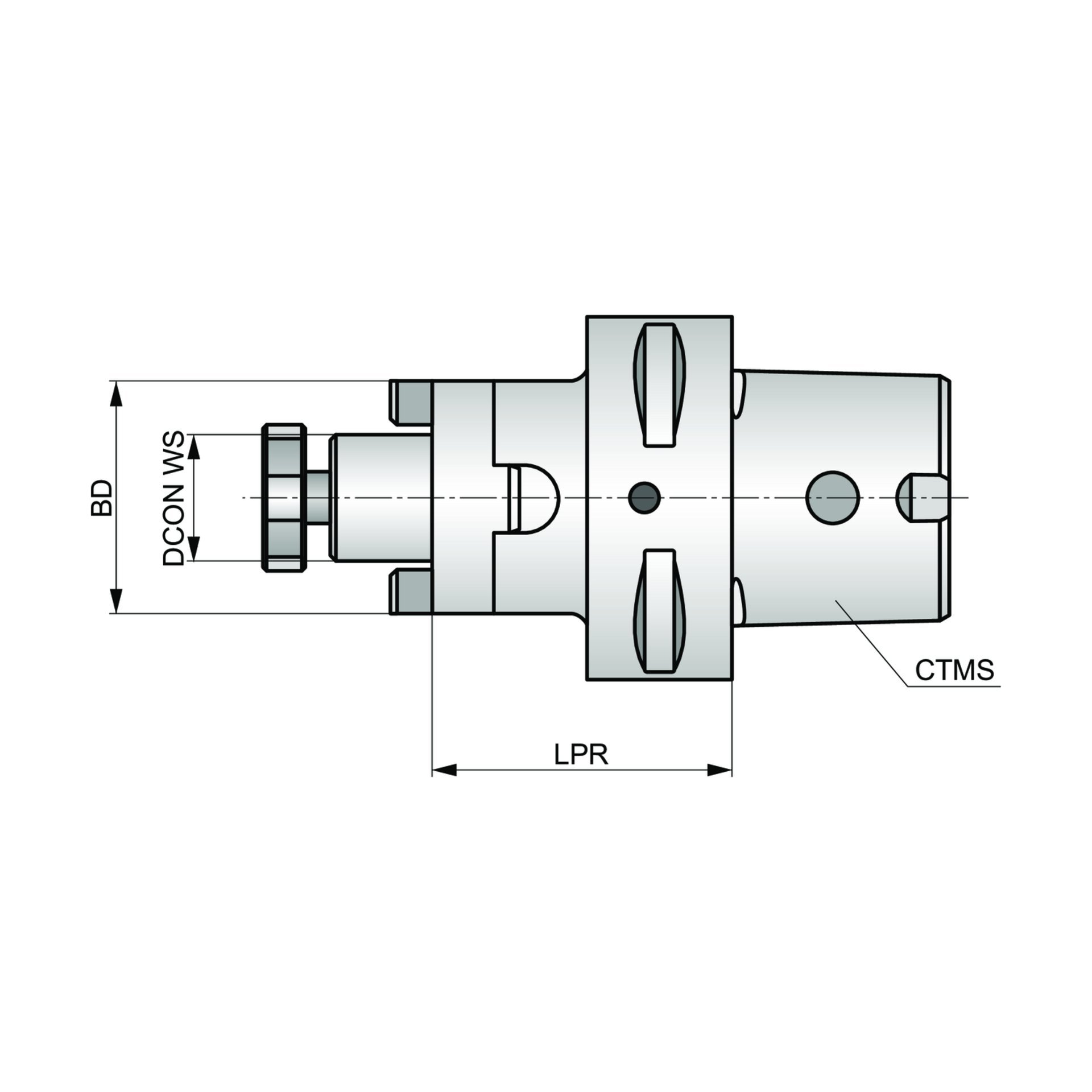 Dormer Pramet Kombi-Aufsteckfräseraufnahme C-FMH2 Produktbild img2 L