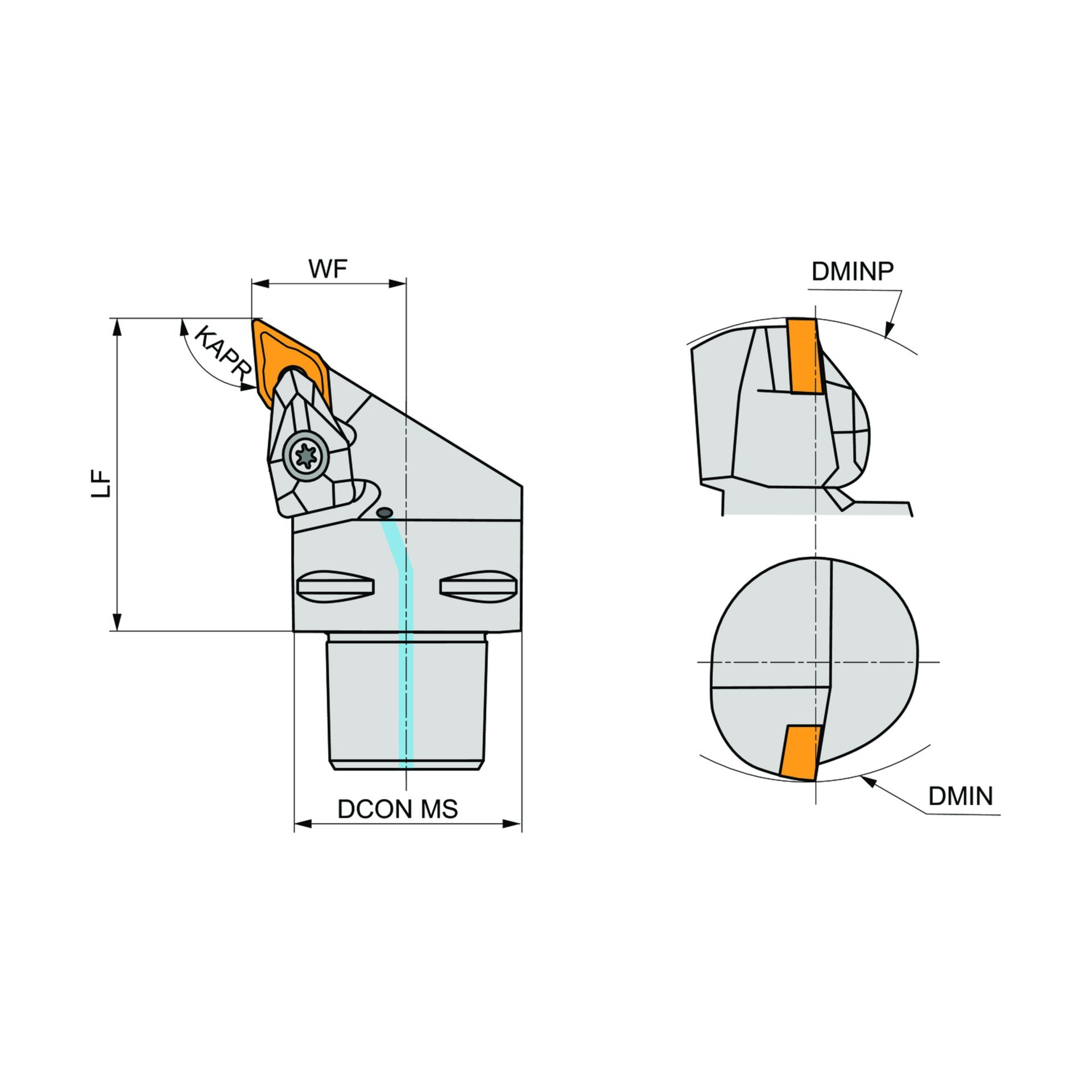 Dormer Pramet Klemmhalter mit Polygonkupplung ISO D - Extern C.-DDJN(RL) EXT Produktbild img4 L