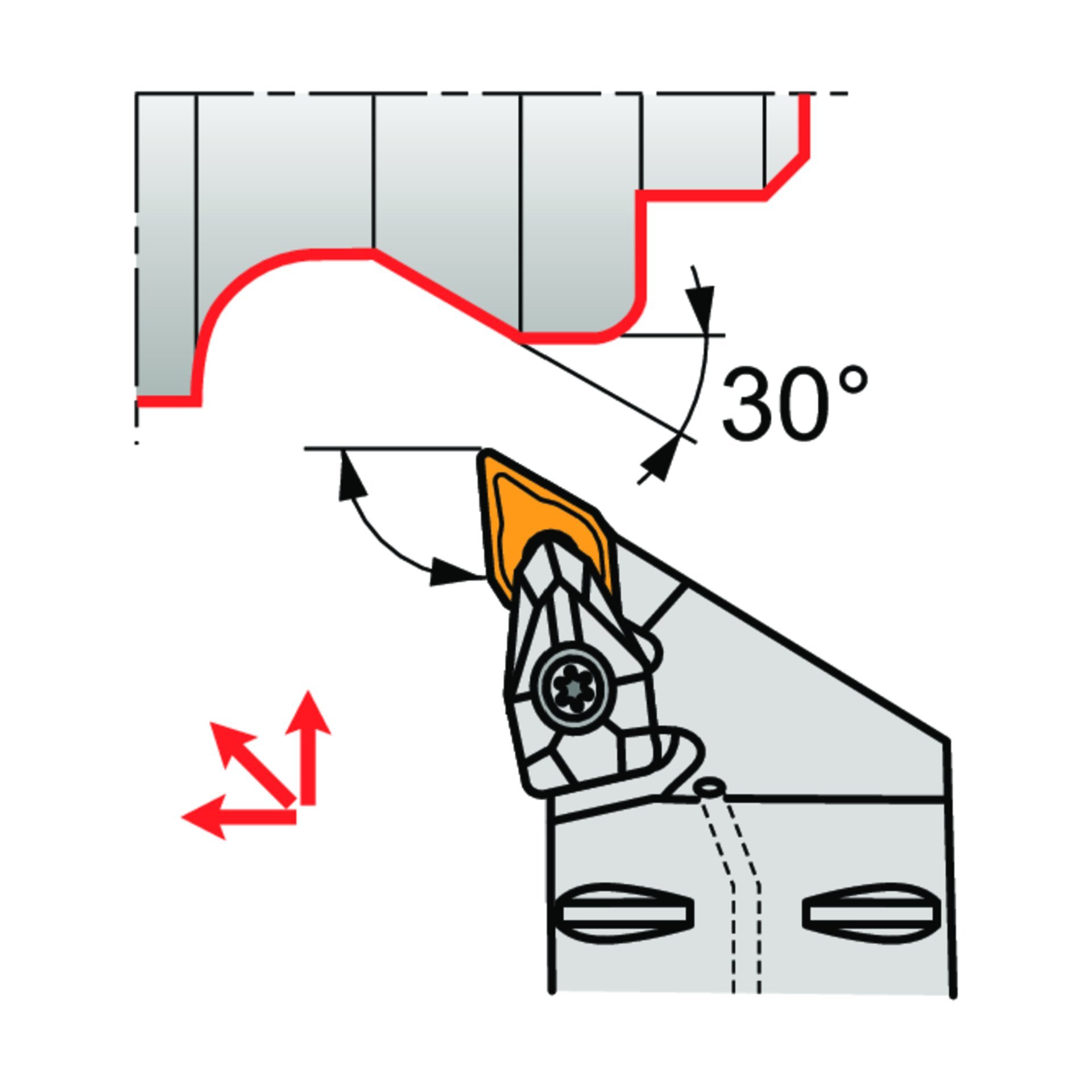 Dormer Pramet Klemmhalter mit Polygonkupplung ISO D - Extern C.-DDJN(RL) EXT Produktbild img2 L