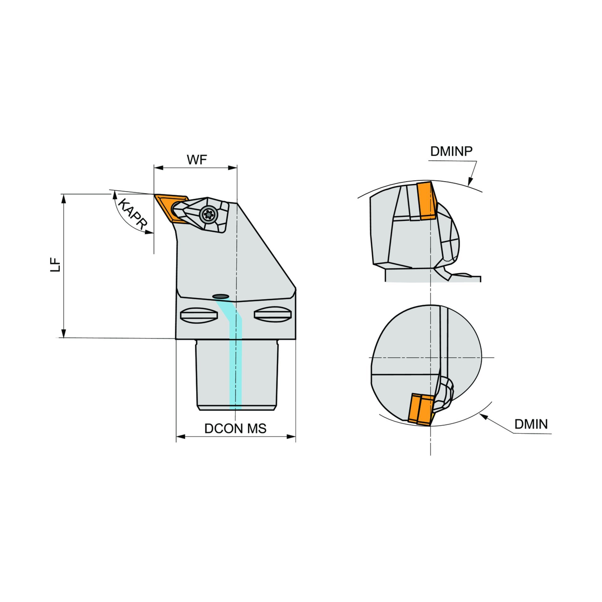 Dormer Pramet Klemmhalter mit Polygonkupplung ISO D - Extern C.-DDUN(RL) EXT Produktbild img4 L