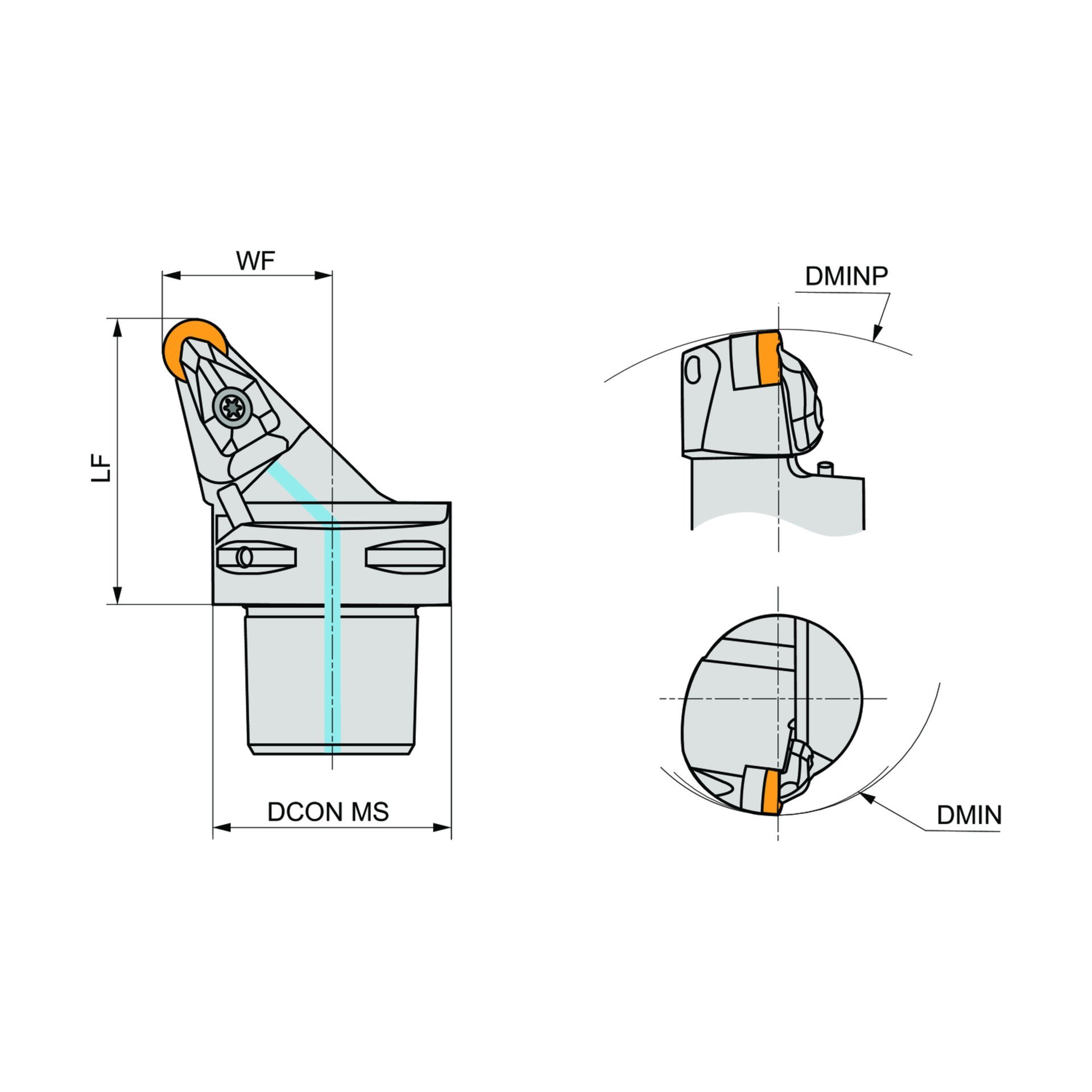 Dormer Pramet Klemmhalter mit Polygonkupplung ISO D - Extern C.-DRSN(RL) EXT Produktbild img4 L