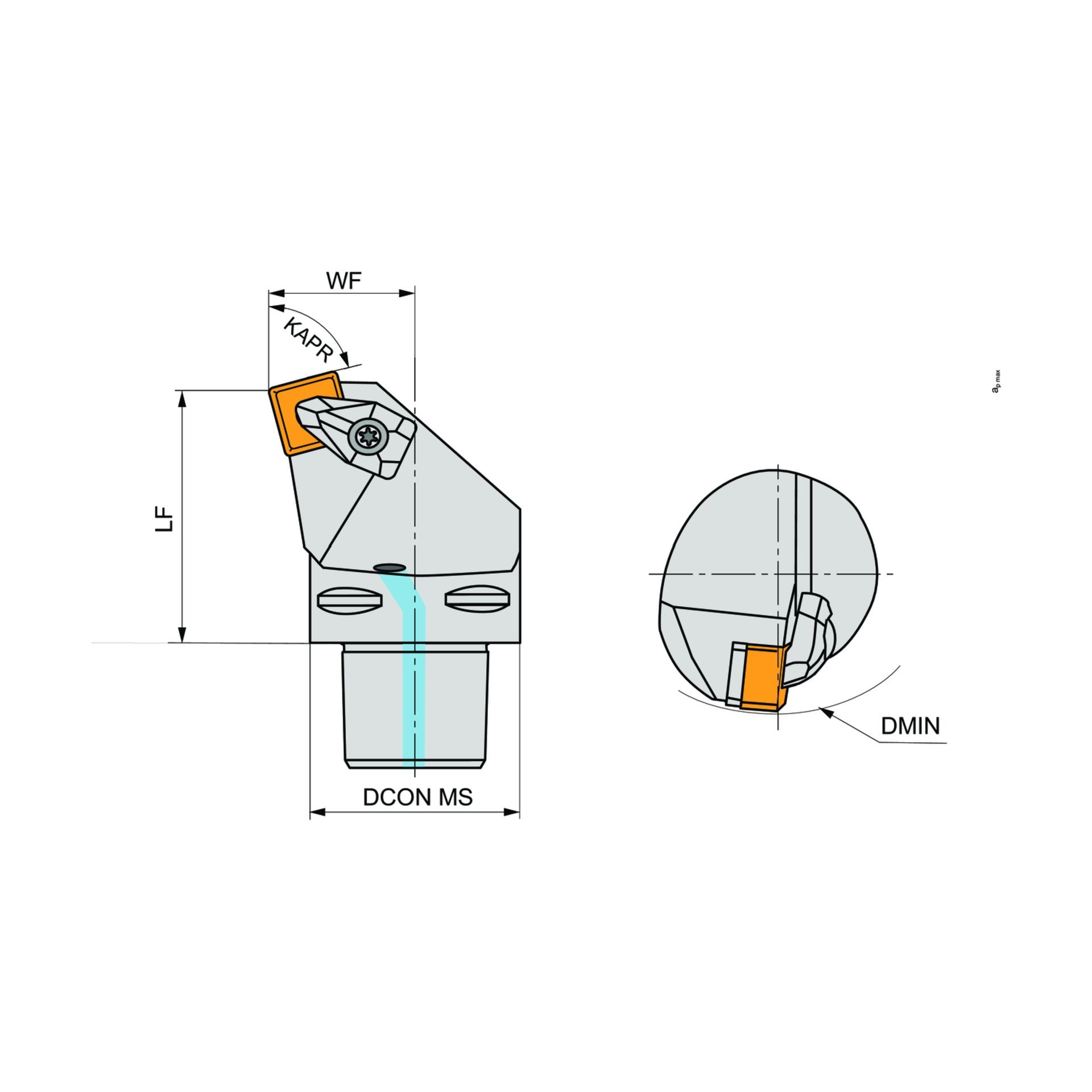 Dormer Pramet Klemmhalter mit Polygonkupplung ISO D - Extern C.-DSKN(RL) EXT Produktbild img4 L