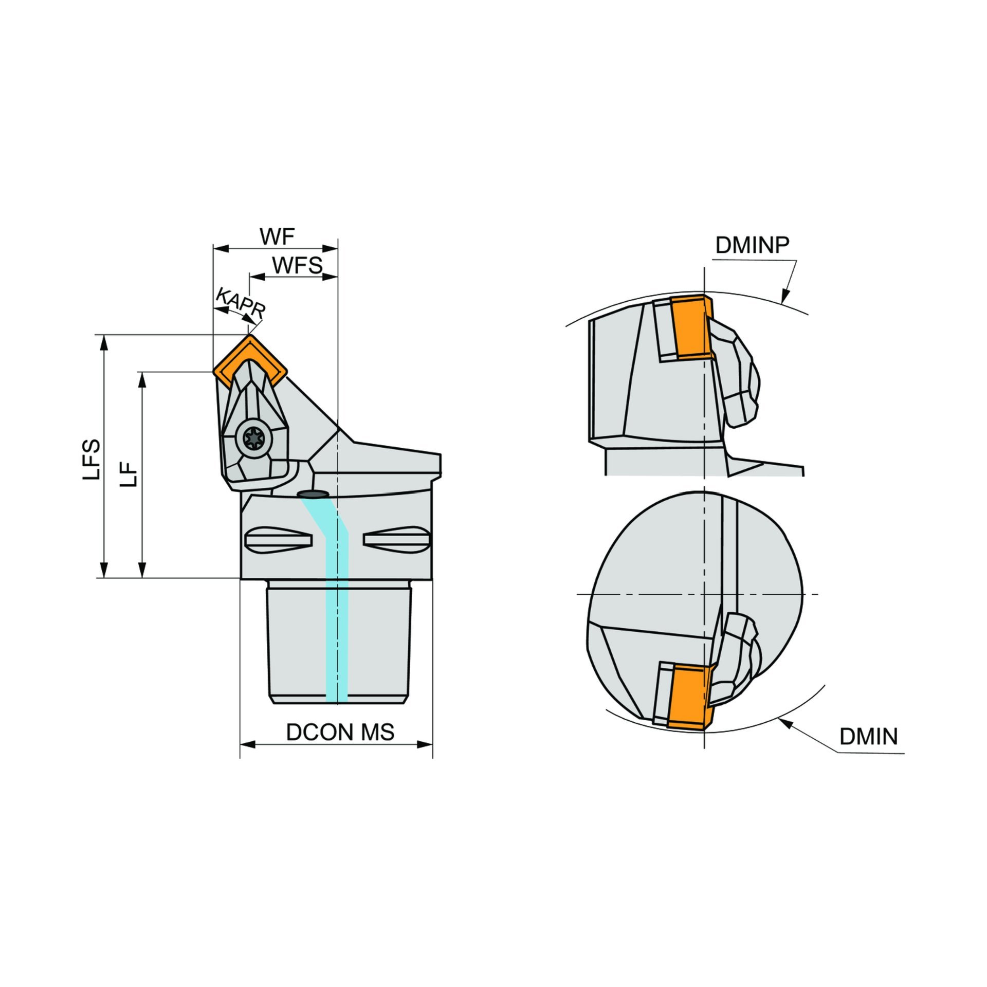 Dormer Pramet Klemmhalter mit Polygonkupplung ISO D - Extern C.-DSSN(RL) EXT Produktbild img4 L