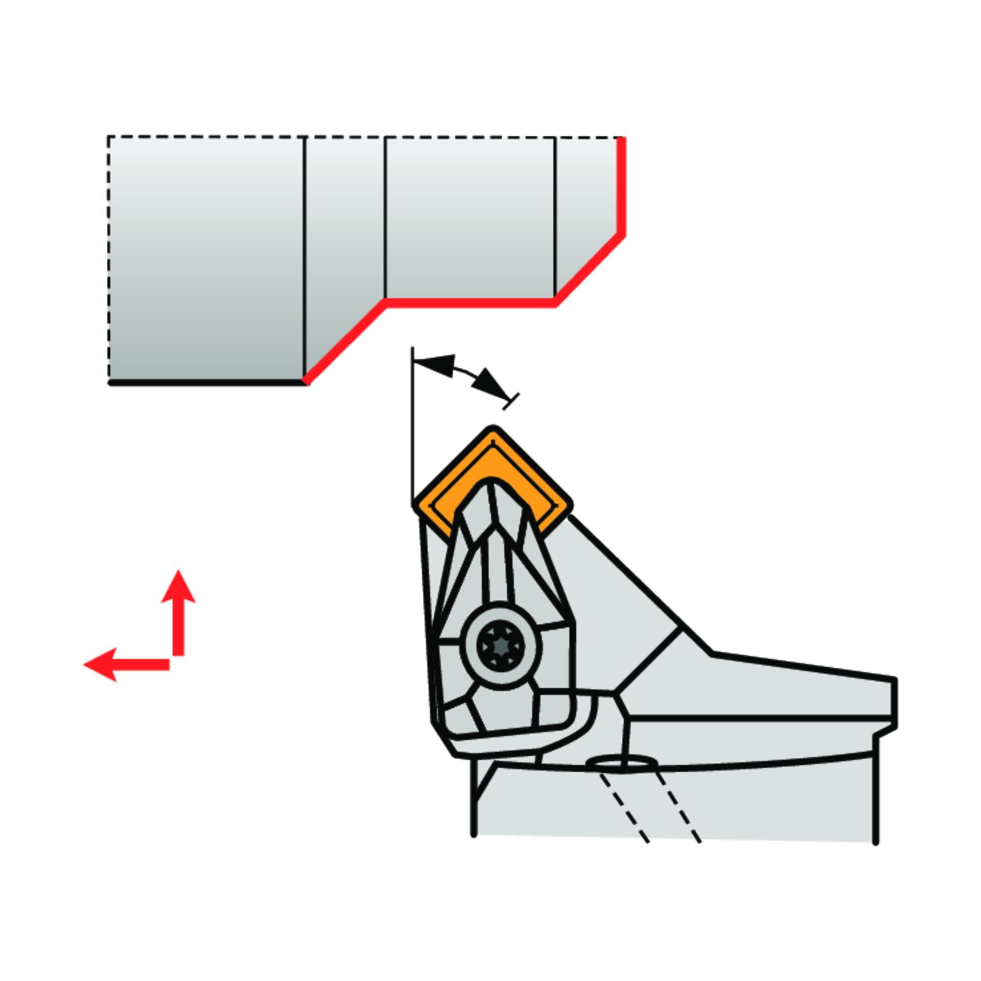 Dormer Pramet Klemmhalter mit Polygonkupplung ISO D - Extern C.-DSSN(RL) EXT Produktbild img2 L