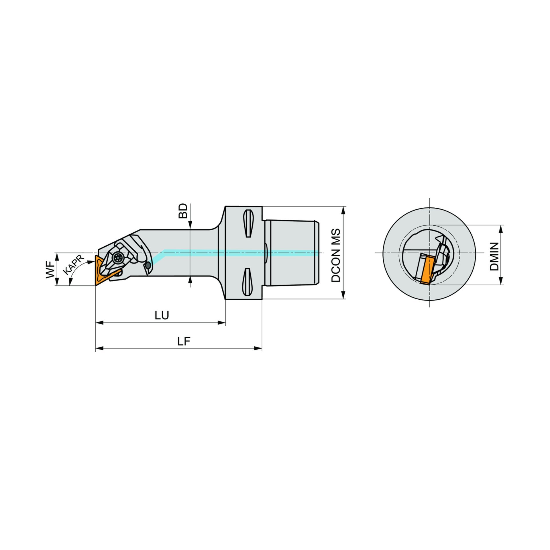 Dormer Pramet Klemmhalter mit Polygonkupplung ISO D - Intern C4-DTFNR-17090-16 Produktbild img4 L