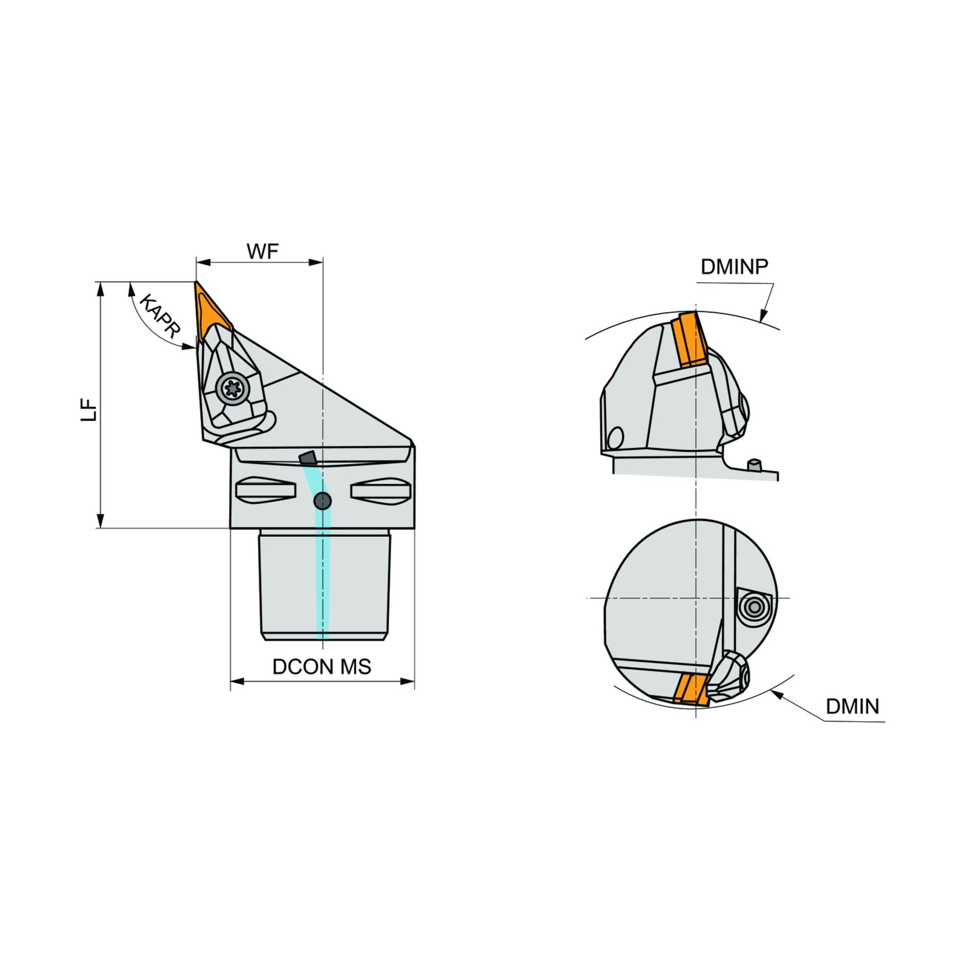 Dormer Pramet Klemmhalter mit Polygonkupplung ISO D - Extern C.-DVJN(RL) EXT Produktbild img4 L