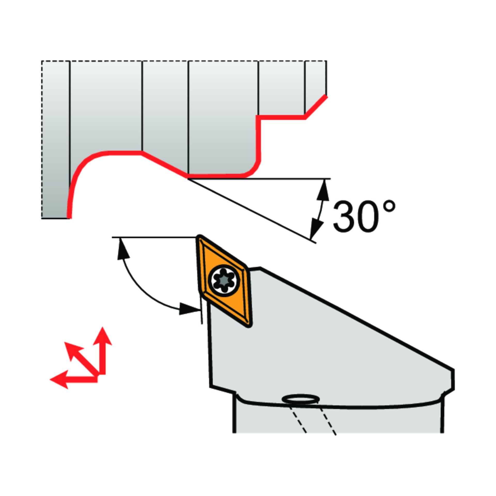 Dormer Pramet Klemmhalter mit Polygonkupplung ISO S - Extern C.-SDJC(RL) EXT Produktbild img2 L