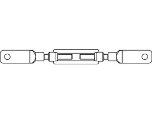 Reyher DIN 1480 Stahl SP-BS galvanisch verzinkt Spannschlösser geschmiedet, offene Form, mit 2 Battschraube Produktbild img2 L