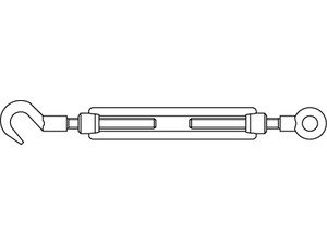 Reyher DIN 1480 Stahl SP-RH galvanisch verzinkt Spannschlösser geschmiedet, offene Form mit Ringöse und Haken Produktbild img2 L