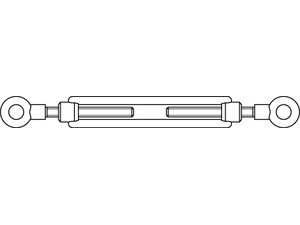 Reyher DIN 1480 Stahl SP-RR galvanisch verzinkt Spannschlösser geschmiedet, offene Form, mit 2 Ringösen Produktbild img2 L