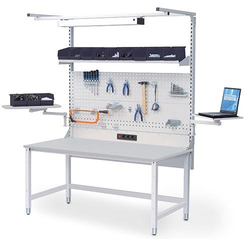 Tisch workergo 4-Fuß mit 1 Motor und 180 kg Tragekraft mit Multi-Wand-Aufbau Maße in mm (BxT): 1500 x 750 Produktbild img1 L