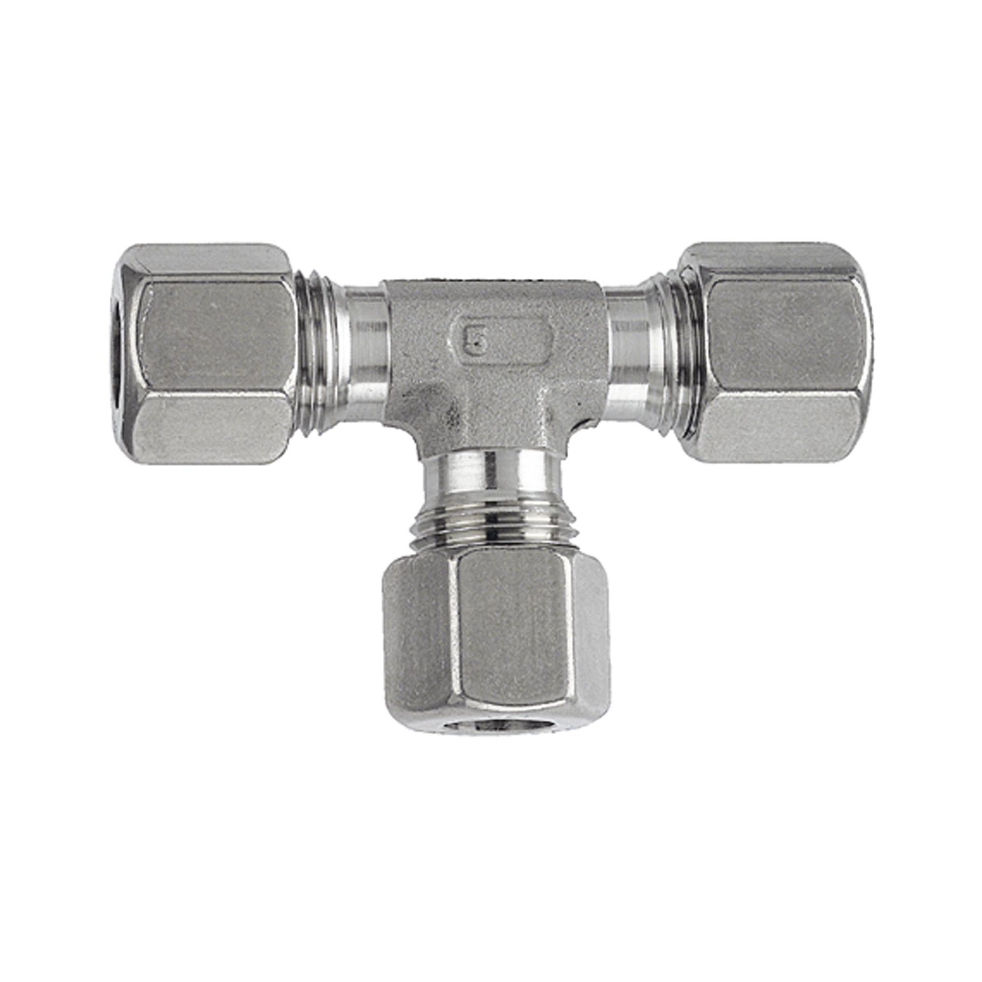 RIEGLER T-Verschraubung, Rohr-Außen-Ø 12 mm, Edelstahl 1.4571, 315 bar Produktbild img1 L