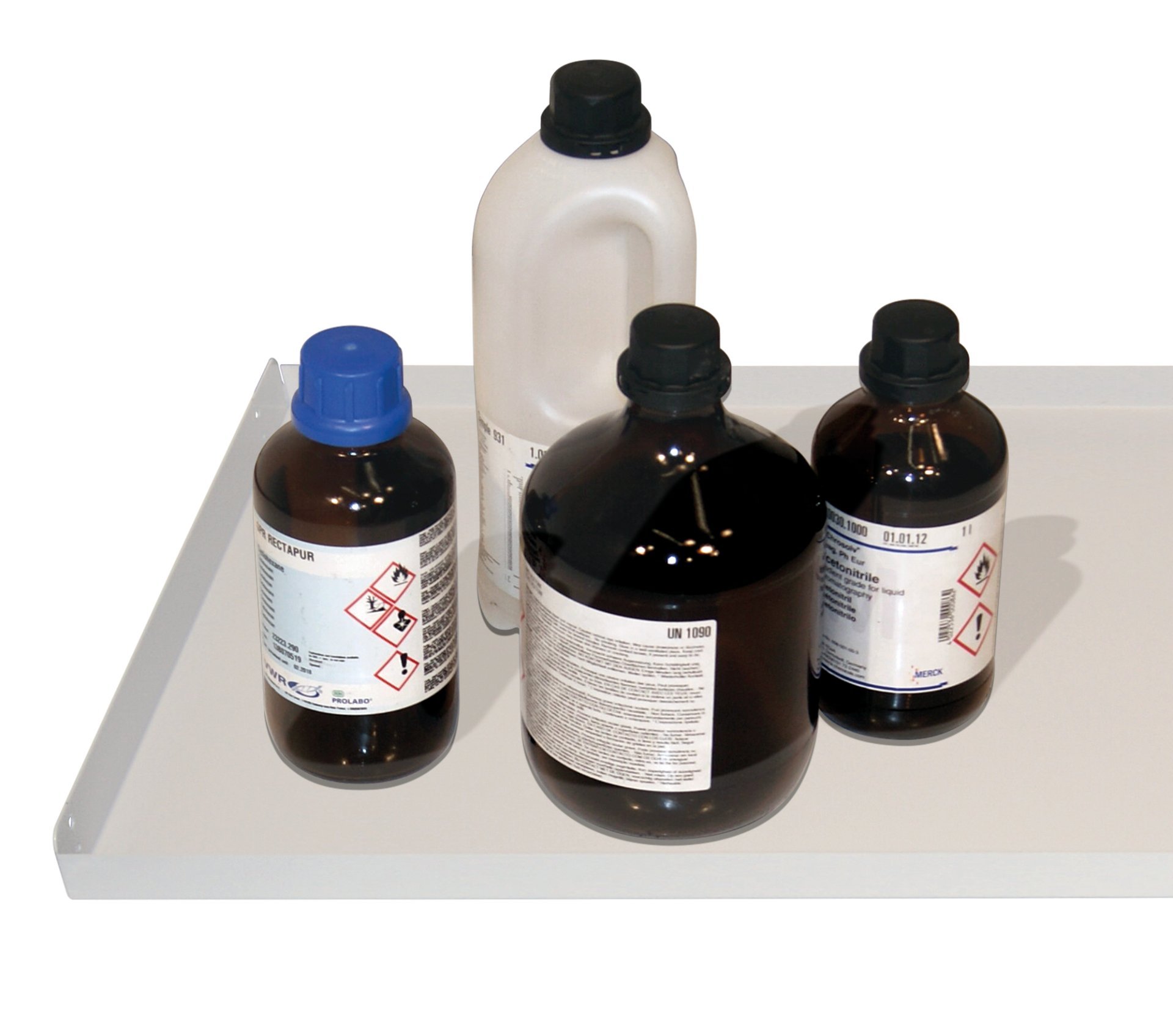 asecos Fachboden Standard für für Sicherheitsschränke S30, pulverbeschichtetes Stahlblech Lichtgrau RAL 7035, Maße 1068x500x40 mm Produktbild img1 L